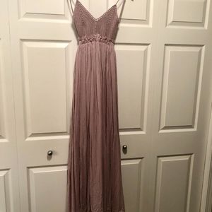 Crochet Top Open Back Maxi Dress S